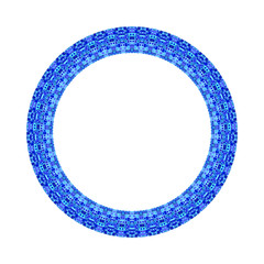 Poster - Isolated mosaic circle frame - colorful ornamental abstract vector design element with geometrical shapes