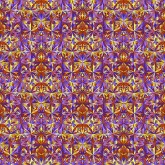 Poster - Multicolor mosaic floral pattern background - gradient colorful abstract seamless vector graphic design