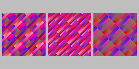 Poster - Geometrical seamless rectangle pattern background set - abstract vector designs