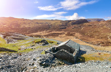 A Partly Restored Slate Building Below Fleetwith Pike And Honister In The English Lake District On A Sunny Spring Day.
