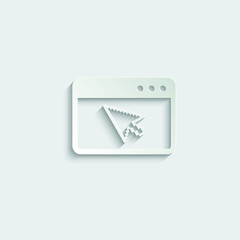 Poster - paper  browser icon. Webpage icon/ internet icon with arrow sign vector