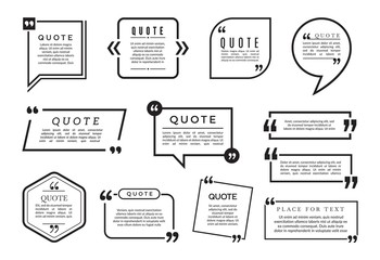 Wall Mural - quote bubbles set. vector text boxes templates. different blog frames collection. blog quote, speech
