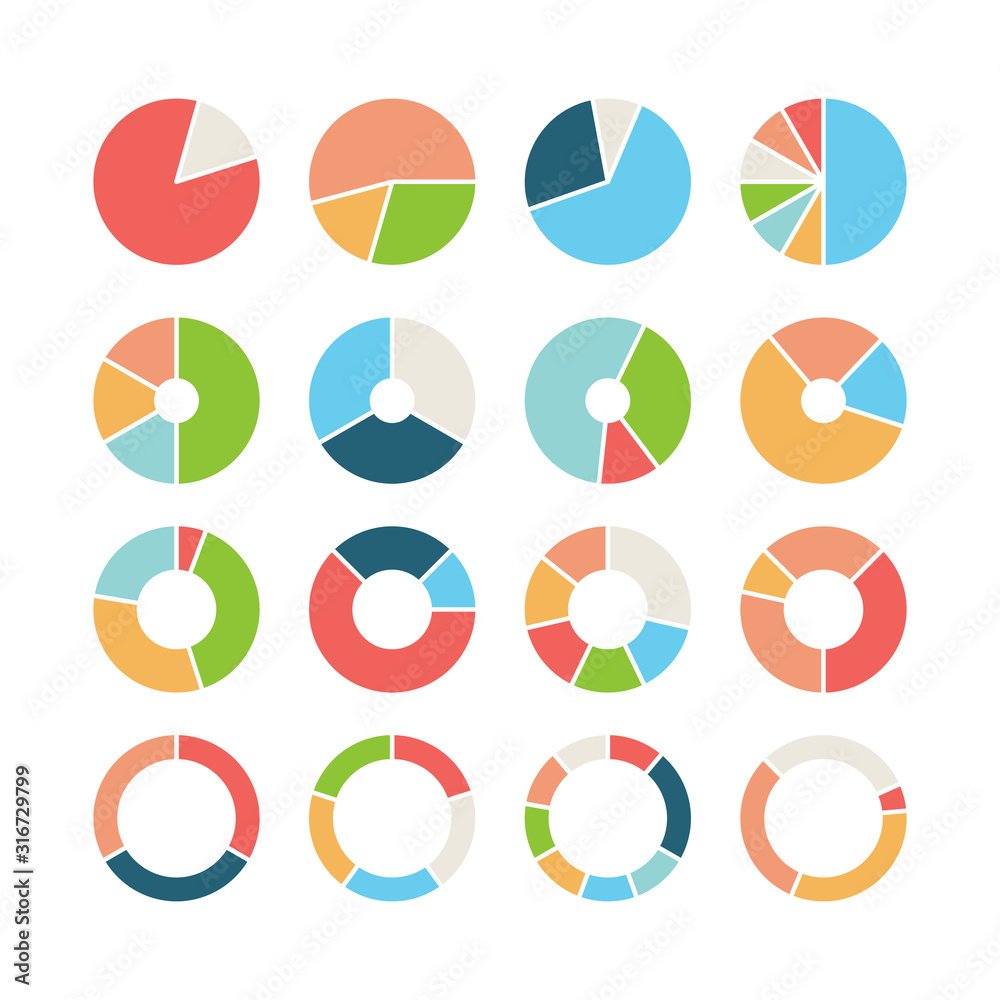 Vector de Stock Circle section. Round chart wheel circular hub with ...