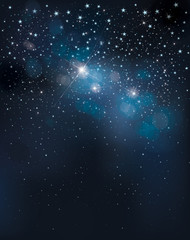 Wall Mural - Vector night starry sky background.