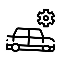 Poster - Broken Car Gear Icon Vector. Outline Broken Car Gear Sign. Isolated Contour Symbol Illustration