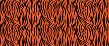Tiger Stripes Seamless Pattern, Animal Skin Texture, Abstract Ornament For Clothing, Fashion Safari Wallpaper, Textile, Natural Hand Drawn Ink Illustration, Black And Orange Camouflage, Tropical Cat