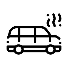 Poster - Smoking Car Icon Vector. Outline Smoking Car Sign. Isolated Contour Symbol Illustration