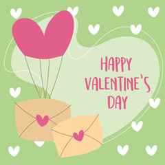 Wall Mural - valentines day card envelopes and heart