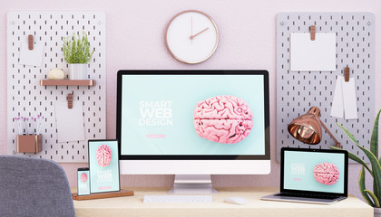 Canvas Print - pink and rose gold studio