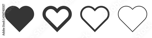 Fotografía Heart vector icons. Set of love symbols isolated.