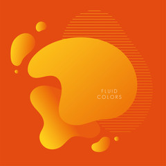 Wall Mural - orange paint fluid colors background