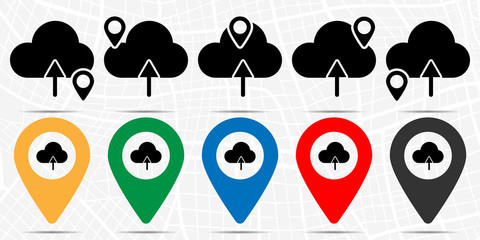 Fototapete - cloud up arrow icon. Simple glyph vector of weather set for UI and UX, website or mobile application on white background