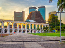 Arcos Da Lapa (Lapa Arch) And Metropolitan Cathedral In Rio De Janeiro, Brazil
