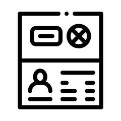Poster - Passport Denial Icon Vector. Outline Passport Denial Sign. Isolated Contour Symbol Illustration