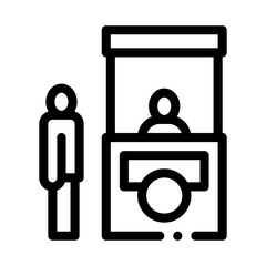 Poster - Passport Control Icon Vector. Outline Passport Control Sign. Isolated Contour Symbol Illustration