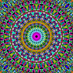 Poster - Abstract floral mandala background design - circular vector geometry