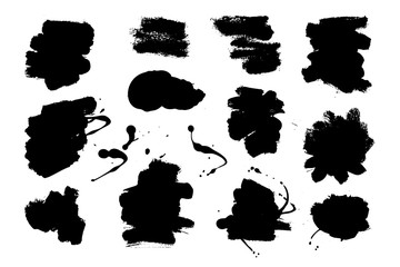 Wall Mural - a set of brush strokes, grunge elements for the background and frames. vector illustration of a spla