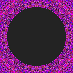 Poster - round floral frame design - abstract vector border graphic element