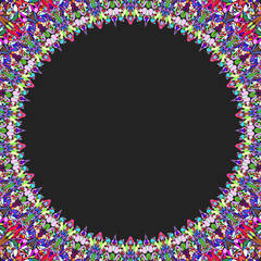 Poster - round floral frame design - abstract vector border graphic element
