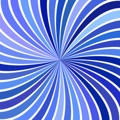 Poster - Blue psychedelic geometrcial spiral stripe background - vector curved burst graphic