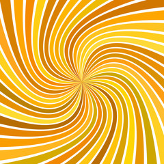 Poster - Orange hypnotic abstract striped spiral background design - vector illustration with swirling rays