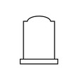 Blank headstone outline icon. Clipart image isolated on white background