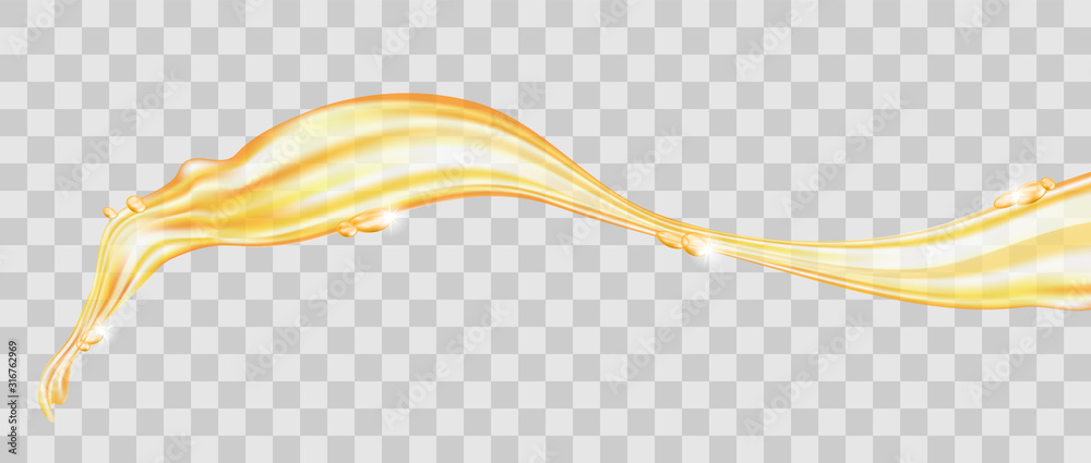 Oil splash isolated on transparent background. Realistic vector ...