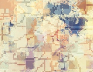  Yellow background texture pattern. Abstract modern military camo ornament of rectangles for army, sand color textile print.