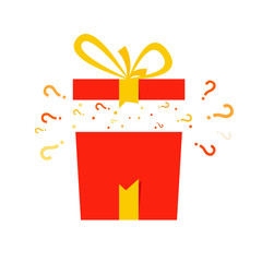 Canvas Print - Mystery prize gift box icon. Clipart image isolated on white background
