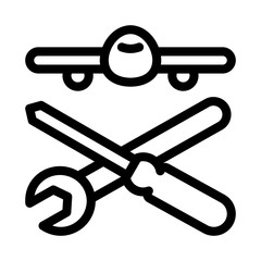 Sticker - Plane Instruments Icon Vector. Outline Plane Instruments Sign. Isolated Contour Symbol Illustration