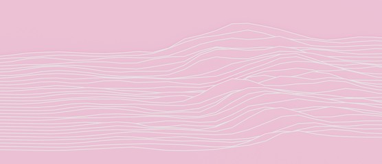 monotone line sign of Mountain geometry contour line, for concept minimal skyline, wave, sea.