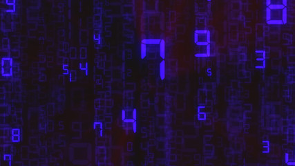 Abstract binary background, number streams, matrix effect.