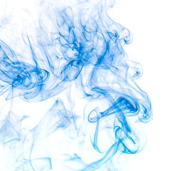 Blue smoke on white background