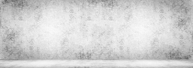 Blank concrete wide dark wall texture background.Wide Concrete with floor panorama for Composing.