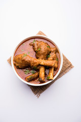 Wall Mural - Hyderabadi Mutton Paya, Nehari, nahari or Nihari Masala. served with Naan and rice. selective focus