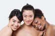 © moodboard - Beauty portrait of happy young multi-ethnic women over white background