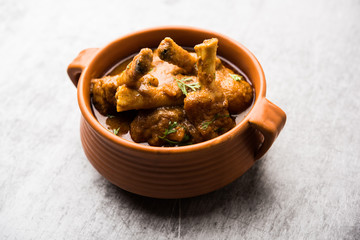 Wall Mural - Hyderabadi Mutton Paya, Nehari, nazari or Nihari Masala. served with Naan and rice. selective focus