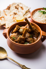 Wall Mural - Hyderabadi Mutton Paya, Nehari, nazari or Nihari Masala. served with Naan and rice. selective focus