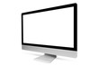 © artjazz - Computer display with blank mockup screen on white background.