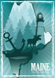 Illustration Karte von Maine, US Bundesstaat, Amerika