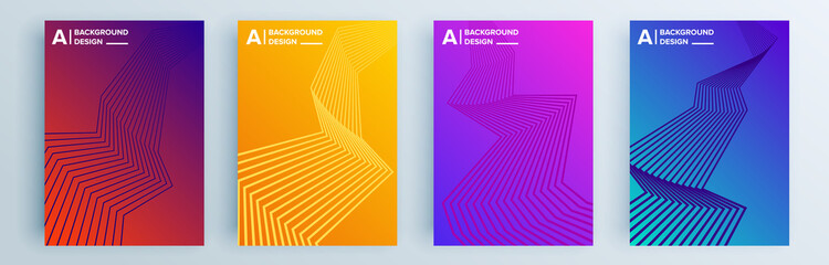 Modern abstract covers set, minimal covers design. Colorful geometric background, vector illustration.