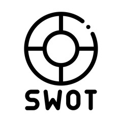 Poster - Swot Circle Form Icon Vector. Outline Swot Circle Form Sign. Isolated Contour Symbol Illustration