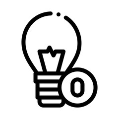 Poster - Lightbulb Lamp Icon Vector. Outline Lightbulb Lamp Sign. Isolated Contour Symbol Illustration