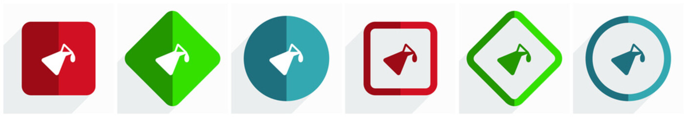 Poster - Chemistry icon set, flat design vector illustration in 6 options for webdesign and mobile applications in eps 10