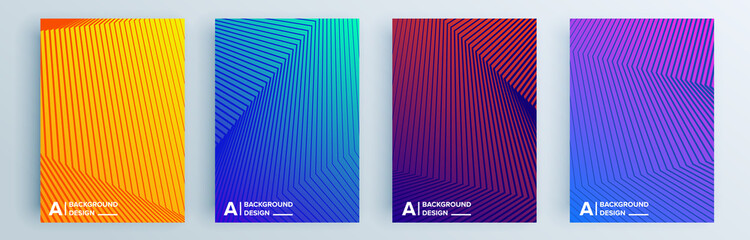 Modern abstract covers set, minimal covers design. Colorful geometric background, vector illustration.
