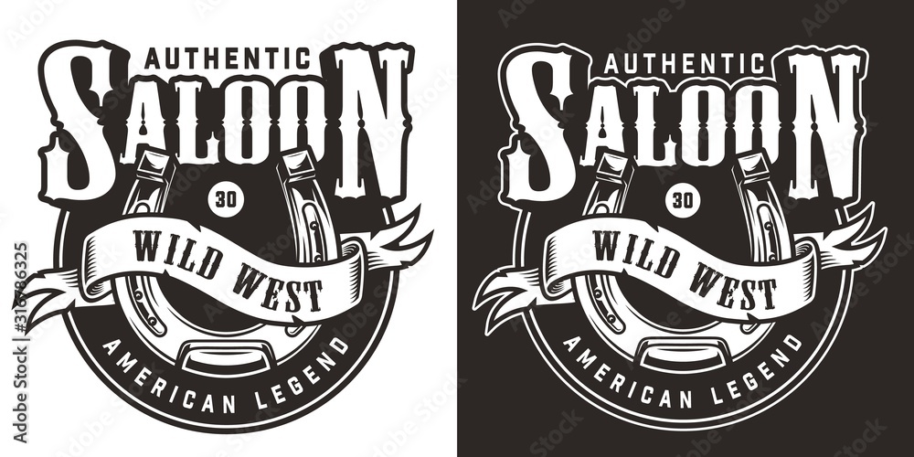 Vintage wild west logo - obrazy, fototapety, plakaty 