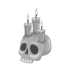 Canvas Print - Isolated object of skull and candle logo. Graphic of skull and skeleton stock vector illustration.