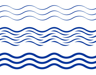 set of waves patterns, flat style