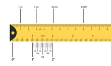 Yellow Ruler Measuring Tape With Inches And Metric Centimetres. How To Read A Tape Measure 
