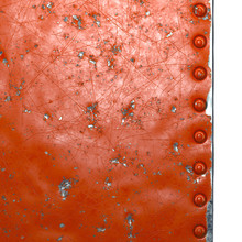 Strip Of Metal With Rivets Painted Red On White Background 3d